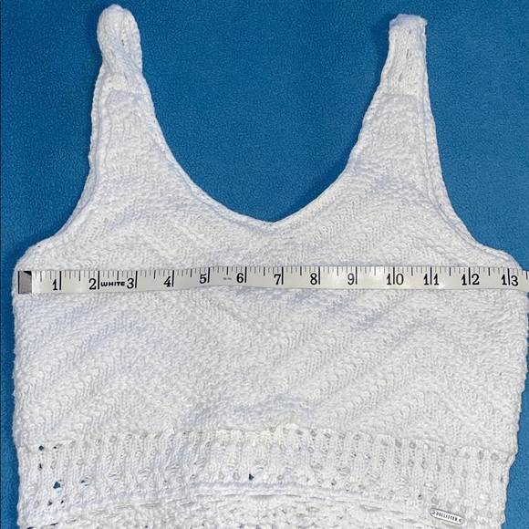 Hollister size XS vintage two-piece white crocheted cotton tank top & skirt - Picture 13 of 15